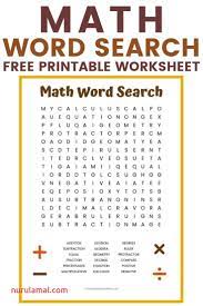 Free Printable Maths Games Math Word Search Math Words Basic Math Worksheets