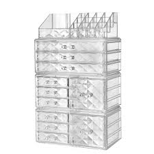 Mar 12, 2021 · really useful boxes® 7 drawer rainbow desktop organizer is rated 3.9 out of 5 by 124. Zhiai Acrylic Jewelry Makeup Drawer Organizer Diamond Pattern Clear Cosmetic Storage Set 6 Small Drawers 3 Large Drawers And 2 Square Drawers Great For Bathroom Dresser Vanity And Countertop Buy Online