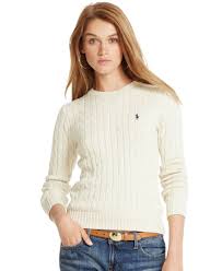 Black And White Polo Sweater Polo Ralph Lauren Cable Knit Crew Neck Sweater Polo Ralph Lauren Women Macy S Ralph Lauren Womens Clothing Polo Ralph Lauren Women Polo Sweaters Women