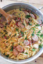 One Pot Cajun Chicken Alfredo Recipe Pasta Dishes Recipes Sausage Recipes