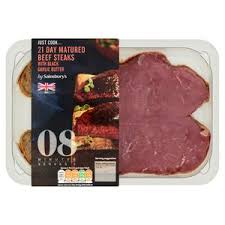 Deliciously marbled, with a large chunk of fat in the middle that melts into the steak when grilled. Beef Steak Sainsbury S