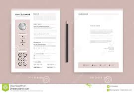 Elegant Cv Resume And Cover Letter Template Dusty Rose Pink Stock Vector Illustration Of Cover Header 112509603