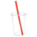 Comfy Package 20 Oz Clear Plastic Cups with Flat Lids & Straws for ...