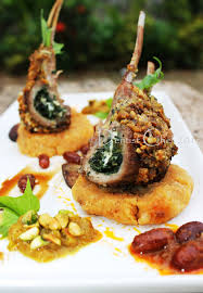 Pistachio Crusted Lamb Chop Rack With Feta Cheese Spinach Stuffing Lamb Recipes Fine Dining Recipes Lamb Dishes