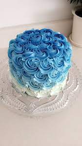 Blue Ombre Rosette Cake Baby Shower Cupcake Cake Cake 60th Birthday Cakes