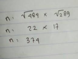 Hitung akar pangkat n dari x. Diketahui N Akar 484 Dikali Sama Akar 289 Brainly Co Id