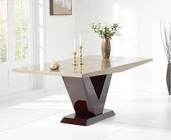 Verbier 200cm Brown V Pedestal Marble Dining Table Dining Table Marble Dining Table Marble Dining