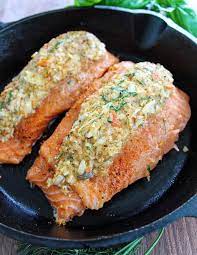 Crab Stuffed Salmon Maral In The Kitchen Baked Salmon Recipes Salmon Dishes Crab Stuffed Salmon