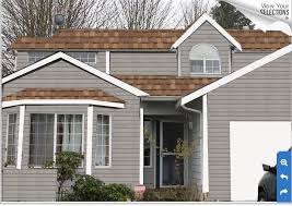 This Is A Close Example Of Our Grey Exterior With A Light Brown Roof Brown Roof Houses Gray House Exterior Exterior Paint Colors For House