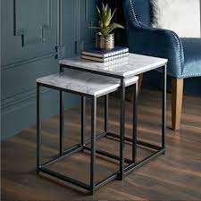 Modern round accent table, side table coffee table white marble wood top and sturdy black metal frame, end table for small spaces living room bedroom 4.4 out of 5 stars 7 $56.99 $ 56. Modern Metal Side Tables Set Kst021 Ro2ya Home