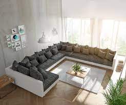 Delife Wohnlandschaft Clovis Xxl Weiss Schwarz Ottomane Rechts Design Wohnlandschaften Couch Loft Modulsofa Modular 10711 Online Kaufen Bei Woonio Sofa Design Palettenmobel Im Freien Modulares Ecksofa
