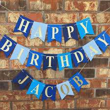 Personalized Birthday Banners For Adults Personalized Blue Birthday Banner I Just Love These Bright Blue Colors Diy Birthday Banner Personalized Birthday Banners Happy Birthday Banner Diy