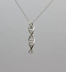 Dna Sterling Silver Pendant Gift For Science Dna Jewelry Science Jewelry White Gold Pendant Necklace