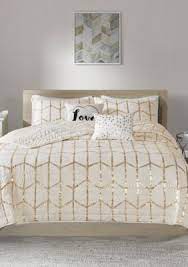 The esf barocco ivory gold panel bed will have you sleeping the night away in modern luxury. Intelligent Design Raina Coverlet Set Gold Bedroom Decor Gold Comforter Set White And Gold Bedding