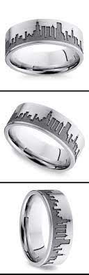 Chicago Skyline Men S Wedding Ring In Cobalt Men S Wedding Ring Rings Wedding Rings