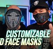 Customizable Voice Activated LED Mask , Use This Light Up Mask With Android  & iPhone Wearables