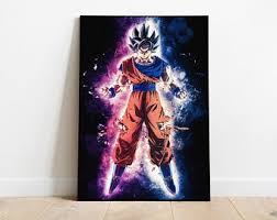 Japanese anime poster unframed manga canvas prints. Goku Poster Etsy