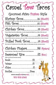 Maybe you would like to learn more about one of these? Camel Tow Tacos Menu In Orlando Florida Usa