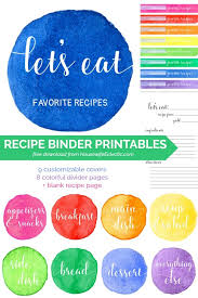Maybe you would like to learn more about one of these? Free Recipe Binder Printables With Binder Cover And Spine 8 Dividers And Blank Recipe Page Housewifeeclectic Housewife Eclectic
