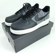 Nike Air Force 1 07 Lv8 Mens Sz 10 Shoes Black Gray Snake Skin 823511 003 Nike Air Force Black Shoes Air Force