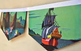 Peter Pan And Wendy Banner Vintage Little Golden Book Banner Etsy Paper Child Little Golden Books Kids Story Books