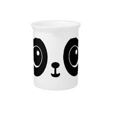 Black And White Pitcher Adorable Panda Drink Pitcher Baby Gifts Child New Born Gift Idea Diy Cyo Special Unique Design Drink Pitcher White Drinks White Pitcher
