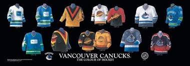According to an article in the financial post, the flying skate logo, along with a new colour scheme of yellow and orange, was redesigned by a communications firm called beyl & boyd in 1978 to add some punch to the canucks' attack. A Rainbow Of Inconsistency A Retrospective On The Many Logos Of The Vancouver Canucks Ballcap Sports