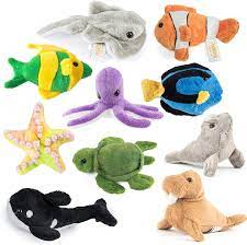 Buy Prextex 10 Piece Plush Soft Stuffed Sea Animals Playset Plush Sea Life Assortment Turtle Stingray Nemo Fish Killer Whale And More Online In Indonesia B07gbjj4x4