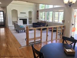 This half wall kitchen design incorporates the cabinetry to provide more tabletop surface. Tearing Out A Half Wall Between Kitchen And Family Rooms House Of Hepworths