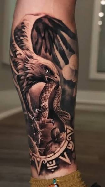 Bald Eagle Leg Tattoo