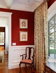 Our luxurious sheer grommet panels gives your home a new elegant look. Traditional Window Treatments For A Red Dining Room Red Dining Room Dining Room Curtains Dining Room Paint
