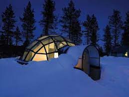 Igloo Village Kakslauttanen Lapland Finland Northern Lights Viewing Glass Igloo Hotel Igloo Village
