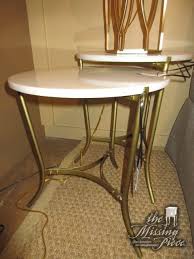 The Martini Table With A Cream Colored Stone Top On A Gold Base This Would Be A Gorgeous Accent In A Living Room We Have This T Table End Tables Buffet