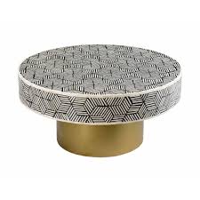 Orion coffee table, black resin w/glass. Bone Inlay Cocktail Table Tov Furniture