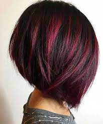 4 Red Highlights On Black Hair 237 Bob Haircut And Hairstyle Ideas