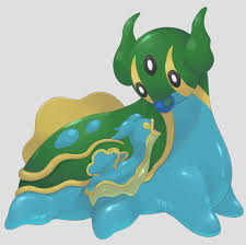 hotarubi (bugkhdu), gastrodon, gastrodon (east), shellos, shellos (east),  creatures (company), game freak, nintendo, pokemon, highres, animal focus,  berry (pokemon), black eyes, bright pupils, closed eyes, feeding, from  side, full body, gen 4