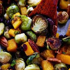 Maple Roasted Brussels Sprouts And Butternut Squash Recipe Roasted Brussel Sprouts Roasted Brussel Butternut Squash