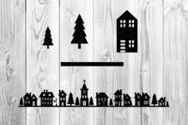 Download Night Buildings Christmas Silhouette Svg Graphic By V Design Creator Creative Fabrica