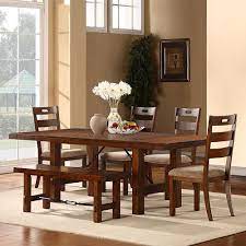 The standard dining table height is 28 to 30 inches tall. Homevance Intarsia 6 Pc Extendable Dining Set Classic Dining Room Dining Table In Kitchen Oak Dining Sets