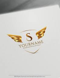 Customize A Shield Wings Logo With Our Free Logo Maker Online Wings Logo Logo Design Free Templates Free Logo