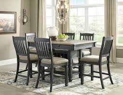 Complete with six counter stools and a counter table that includes an 18 leaf so you can expand the. Tyler Creek Black Gray 7 Pc Rectangular Counter Height Dining Set Furniture Direct Now