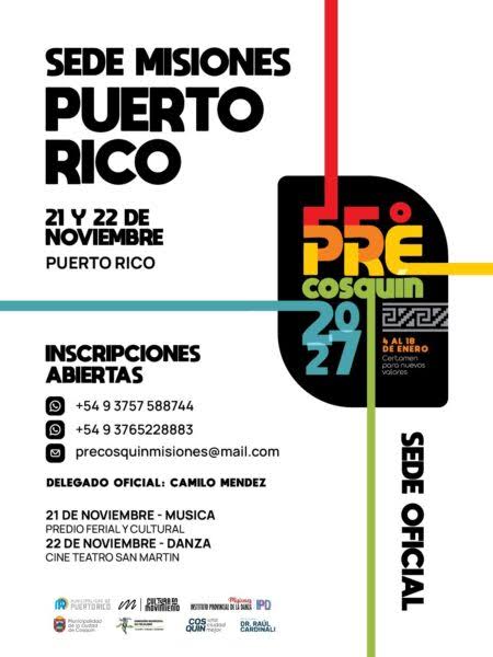 MISIONES ABRE EL CAMINO A COSQU�N 2027: PUERTO RICO SER� SEDE DEL PRESELECTIVO DE M�SICA Y DANZA - Provincia de Misiones