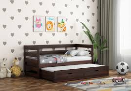 Buy kids beds, bunk beds, cribs, kids chairs, kids study tables with latest design & color at wooden street. Buy Slumber Kids Trundle Bed With Storage Walnut Finish Online In India Wooden Street