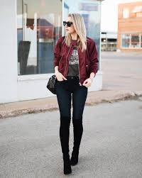 30 Stylish Women S Bomber Jacket Looks Bomber Jacket Women Bomber Jacket Outfit Burgundy Bomber Jacket