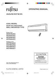 (1) stop the air conditioner operation. Operating Manual R410a Fujitsu General