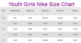 Nike Dri Fit Size Chart Youth Fitness And Workout