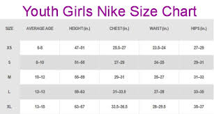 nike dri fit size chart youth fitness and workout