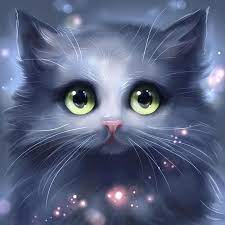 5d Diy Diamond Painting Cartoon Soft Gray Cat Craft Kit Cute Animal Drawings Cute Cats Animal Art