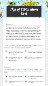 The age of exploration started in the 1400's. Age Of Exploration Cfa Interactive Worksheet By Amber Davis Wizer Me