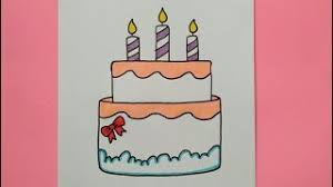 Birthday cake line drawing vectors (1,264). Birthday Cake Drawing Gallery And How To Draw Videos